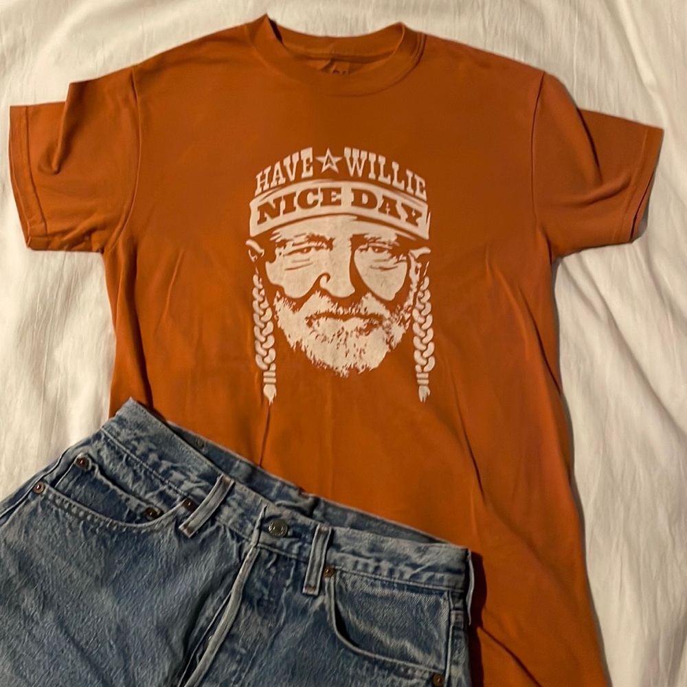 Orange Graphic Tee - Have Willie Nice Day